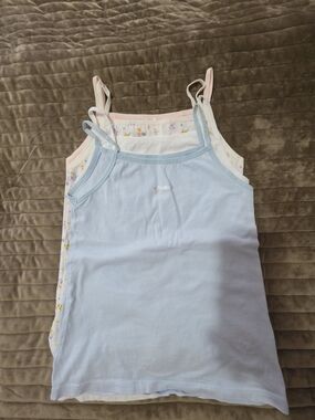 Girls' Light Blue Cotton Camisole Tank Top - Pack